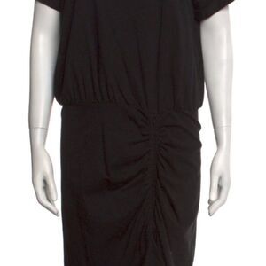 Veronica Beard Black Sheath Midi Dress Scoop Neck - Size L